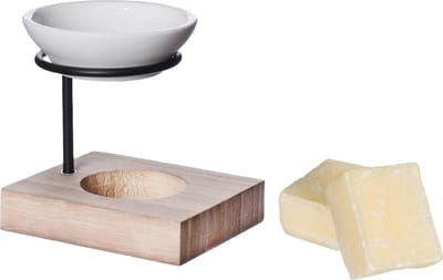 Ideas4seasons Amberblokjes/geurblokjes cadeauset - cashmere geur - inclusief geurbrander