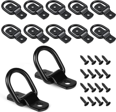 12 Lashing Eyelets voor Trailers - D-Ringen en Lashing Ringen met 24 Schroeven voor Veilig Vervoer van Lading in Auto's