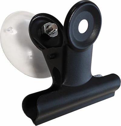 Zwarte papierklem 51mm met zuignap, per 4 stuks