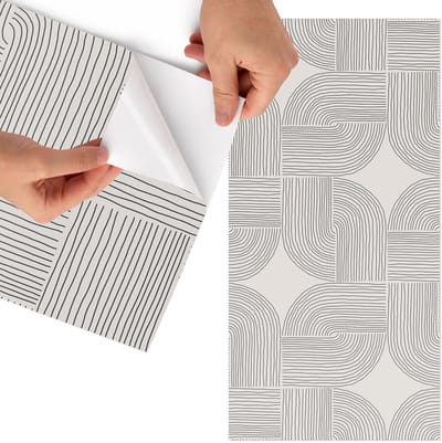 Tulup Meubelfolie - Moderne geometrie Meubel Wrap Folie - 65x130 cm - Romig Meubelfolie - Plakfolie Meubels - Minimalist Meubelfolie - Decoratiefolie Zelfklevend - Slaapkamer decoratie - Achtergronden en patronen