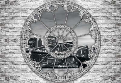 Fotobehang View City Brooklyn Bridge New York City | XL - 208cm x 146cm | 130g/m2 Vlies