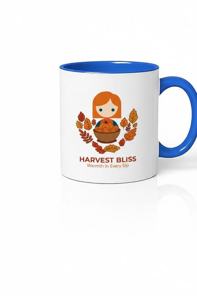 Harvest Bliss Mok - Keramische Koffiemok met Herfst Design