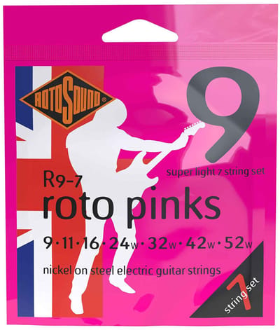 Rotosound R9-7 Pinks Gitaarsnaren voor 7-Snarige Elektrische Gitaar (9-52)