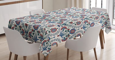 New Bed Etnisch Oud Bladornament met Bloemen Rechthoekig tafelkleed voor eetkamer en keuken, zeer duurzaam 140 cm B x 240 cm L