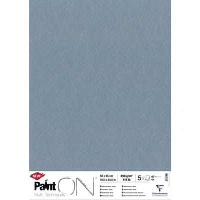 Clairefontaine Paint On - Tekenpapier - Groot formaat - 50x65 cm - 250g - Denim Blauw - 5 vel