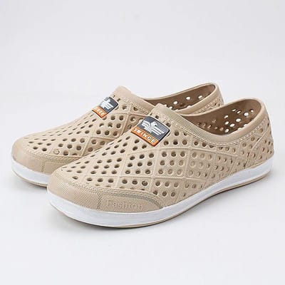 Zomer Heren Strand Schoenen Dikke Zool Antislip Hol Ademend Hardlopen Casual Schoenen 42 beige