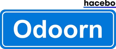Hacebo - Plaatsnaam Sticker - 29x10 CM - Odoorn sticker - Verkeersborden sticker - grappige cadeaus - Odoorn