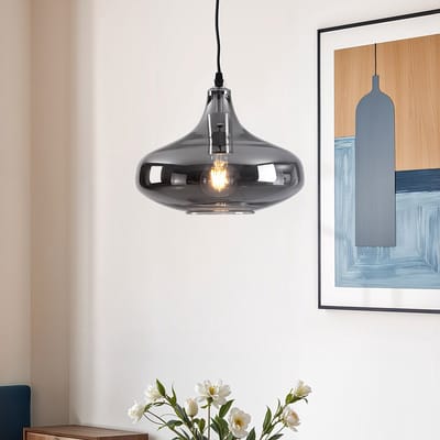 LumenXL 1-lichts hanglamp Trinidad - smoke glas - variant 1