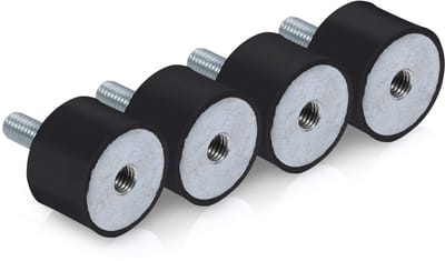 Dailygoods- Silentblock 4 Stuks - Trillingsdempers - Rubber-Metalen Buffers - Antivibratievoeten M6/M8 - Geluidsbescherming - Duurzaam Rubber/Staal - Trillingsdemper