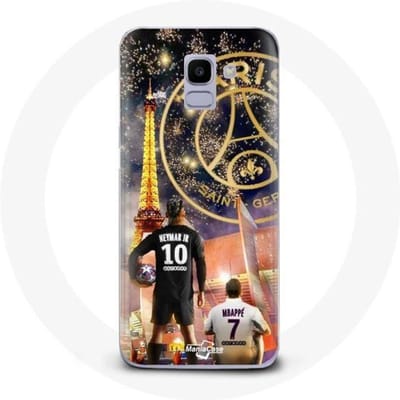 Coque pour Samsung Galaxy A6 2018 PSG Neymar et Mbappé Joyeux noël