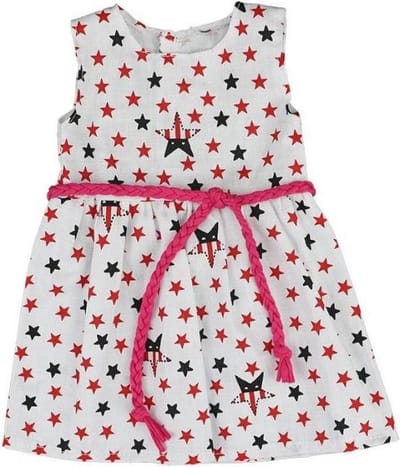 Gerardo's Toys Babypoppenjurk Stars 46 Cm Wit