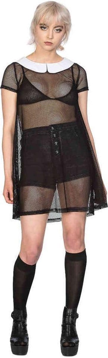 Banned - TEMPTRESS COLLAR Flare jurk - 2XL - Zwart