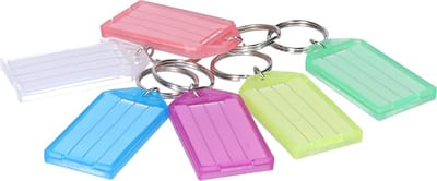 Concorde Sleutellabels/sleutelhangers - 6x - multi kleuren - kunststof - sorteren en labelen van sleutels