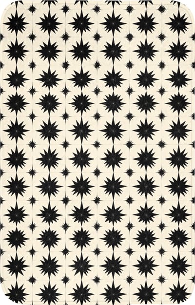 WC mat 50x80 cm - Antislip - Stervormen - Geometrisch - Zwart - Toiletmat - Vloermat - Douchemat - Toilet tapijt - Toiletmatten