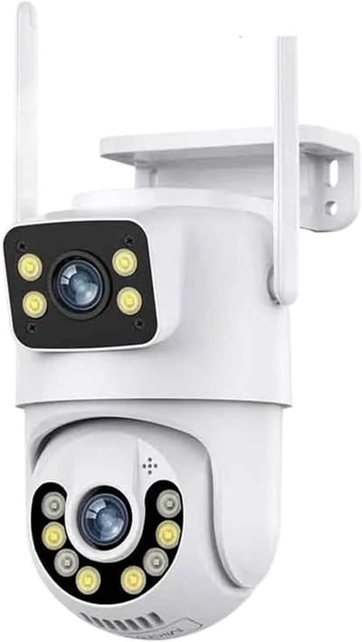 Beveiligingscamera Buiten - IP Camera - Huis Bewaken - Dubbele Lens PTZ - 4K 8MP HD - Zwart