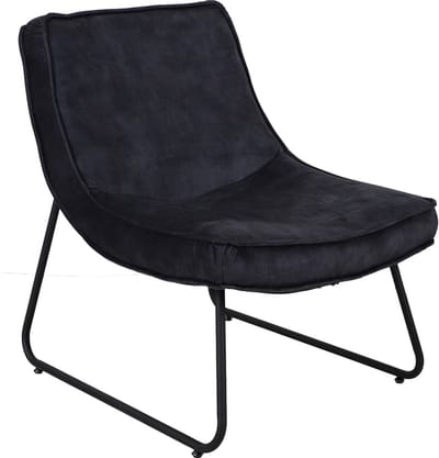 Relaxstoel Zwart - Velvet, Fauteuil zwart en Armleuningen - Voor Eetkamer, Keuken en Woonkamer