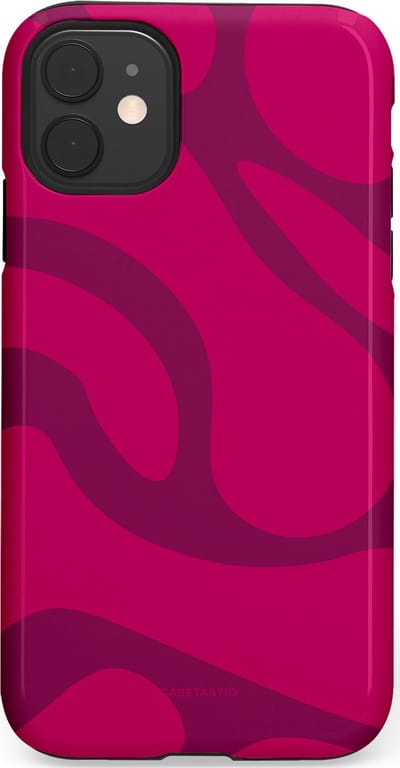 Casetastic hoesje geschikt voor Apple iPhone 11 - Dubbellaagse bescherming - Violet Paarse Golven - Fashion Case - Roze