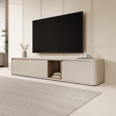 Meubella - Bijou - TV-Meubel - Beige - 215x41x42 cm
