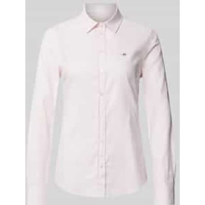 Slim fit overhemdblouse met labelstitching
