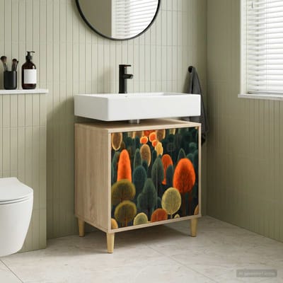 vidaXL - Badkamerkast - ZAANDAM - Sonoma - 60 - x - 40 - x - 60 - cm - Bewerkt - hout