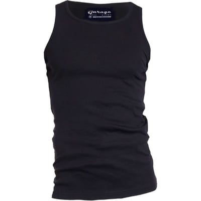 Garage 401 - Singlet Semi Bodyfit ronde hals zwart S 100% katoen 1x1 rib