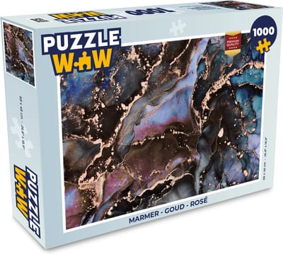 Puzzel Marmer - Goud - Rosé - Legpuzzel - Puzzel 1000 stukjes volwassenen