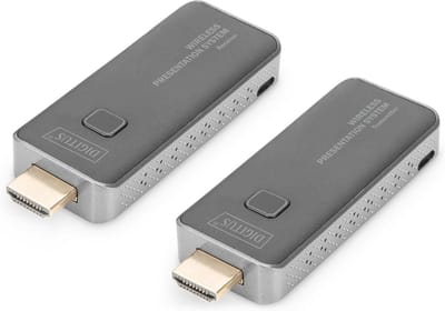 Draadloos Presentatie Systeem - HDMI Dongle - Presenteren Delen - Geen App Nodig - 50m Bereik - Zwart Grijs