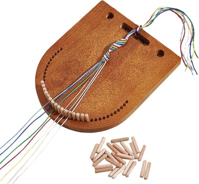 KZQ Startset Voor Het Vlechten Van Armbanden Houten Maakset Met 40 Klosjes En Multi-Koord Benodigdheden Voor Het Maken Van Sieraden Ideaal Voor Beginners Kinderen Meisjes Vrouwen En Hobbyisten Creatief Cadeau