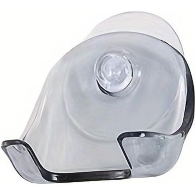 1 support de rasoir en plastique transparent à suspendre, étagère de rangement pour produits de salle de bain, support de rasoir à ventouse, organisateur d'étagère gris