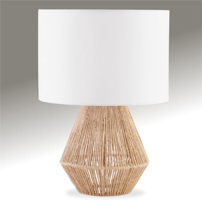 tectake® Tafellamp Lignea Lux - 60W - Ø32 x 45 cm - E27 - Boho Lamp in Jute Stijl - Nachtlamp