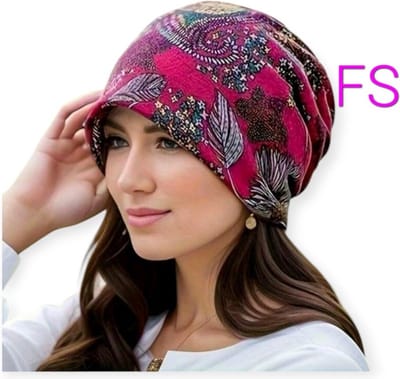 Frazimasho- Hoofddeksel - 2-1 bandana hijab dame tulband hoofddoek -zonder elastiek hoofddeksel Tulband en sjaal- donkerrood - lichtbluw