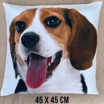Allernieuwste® Kussen Beagle Hond Kussenhoes Polyester Peach Skin Perzikhuid - Kussenovertrek - kleur 45 x 45 cm