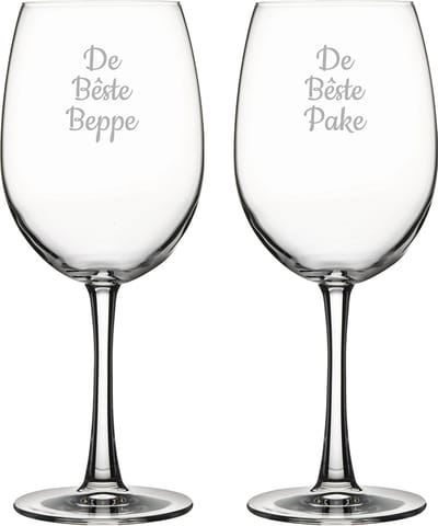 Gegraveerde Rode wijnglas 58cl De Bêste Pake-De Bêste Beppe