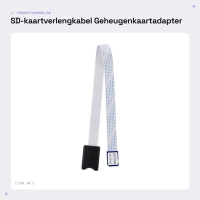 Dailygoods - SD-kaartverlengkabel - Geheugenkaartadapter - Stabiel signaal - Universeel - Geschikt voor SD - Voor auto en GPS