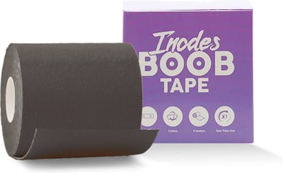 Boob tape 5 Meter (7,5 cm breed) - Zwart - Plak BH - Strapless BH + Inclusief tepelcovers