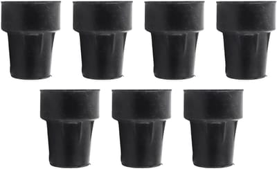 Wandelstokdoppen Set - Reserve Rubberen Punten - Veilig Lopen Buiten - Waterafstotend Ontwerp - 19 mm Diameter - Zwart