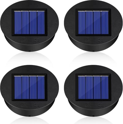 4 Stuks Vervangende Zonnepanelen voor Tuinverlichting - Waterdicht LED Onderdeel