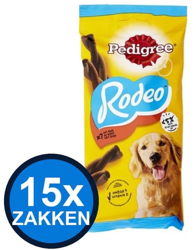 15x Pedigree - Rodeo Rund - Hondenvoer Snacks - 123 g