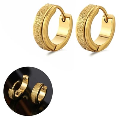 Fako Bijoux® - Oorbellen - Oorringen - RVS - Staal - Glitter & Glamour - Stardust - 13mm - Goudkleurig