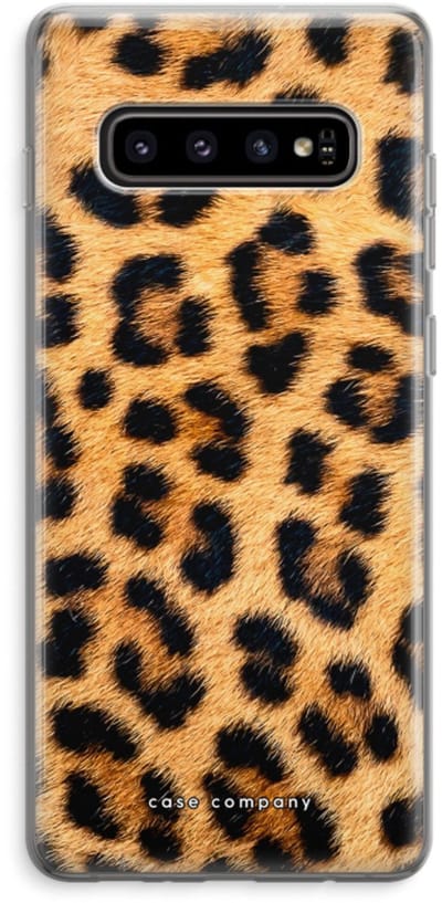 Case Company® - Hoesje geschikt voor Samsung Galaxy S10 Plus hoesje - Luipaard - Soft Cover Telefoonhoesje - Bescherming aan alle Kanten en Schermrand