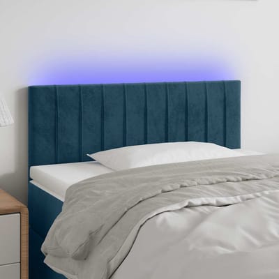vidaXL - Hoofdbord - LED - 100x5x78/88 - cm - fluweel - donkerblauw