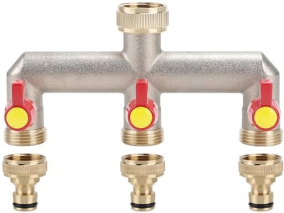 Dailygoods- Waterverdeler 3-Weg - Messing Tuinslang Koppeling - Waterstroom Controle - 3/4 Inch Slangaansluiting - Eenvoudige Installatie - Precisie Watercontrole - Tuinslangverdeler