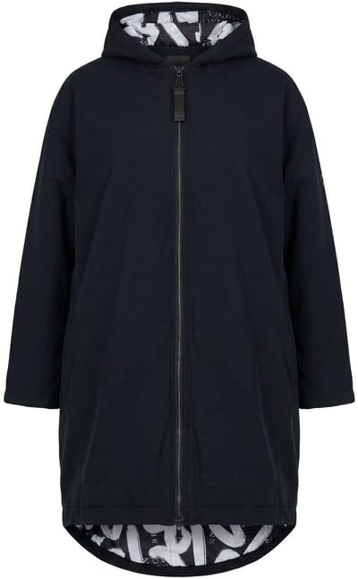 Ulla Popken - Dames - HYPRAR functionele parka capuchon waterafstotend - Zwart - Maat 58+