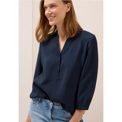 Lange blouse in effen kleur