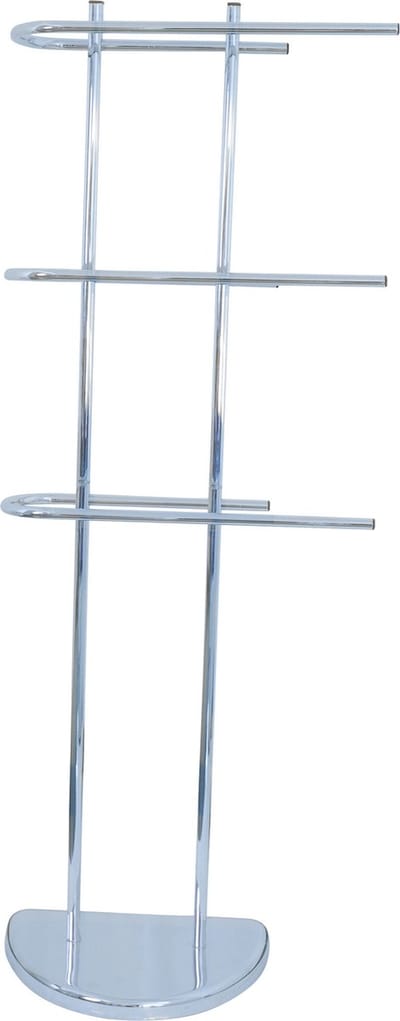 MSV Handdoeken rek badkamer - zilver - chroom metaal - 30 x 104 x 18 cm