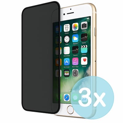 Privacy Screenprotector Geschikt voor iPhone 6s – Anti-Gluren – Krasbestendig Gehard Glas 9H – Volledige Dekking – 3-Pack – FuturiQ