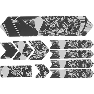 ENLEE 10 Stuks Set Fietsframe 3D Nacht Reflectie Verwijderbare Sticker Fiets Plakker Beschermer Cover Schoonheid white