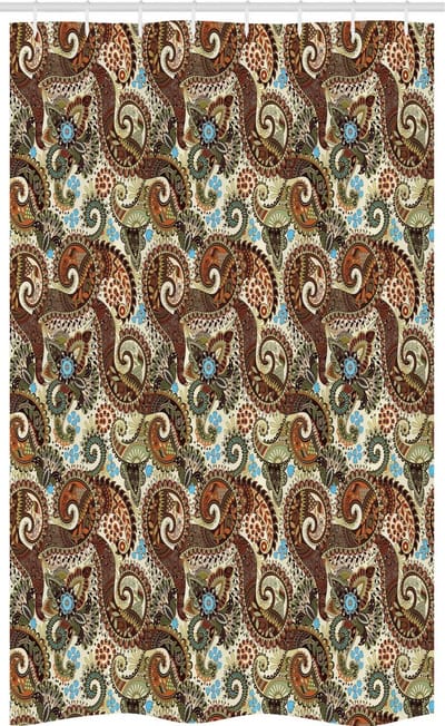 ABAKUHAUS Paisley Douchegordijn – 120x180 cm – Polyester, Multicolor