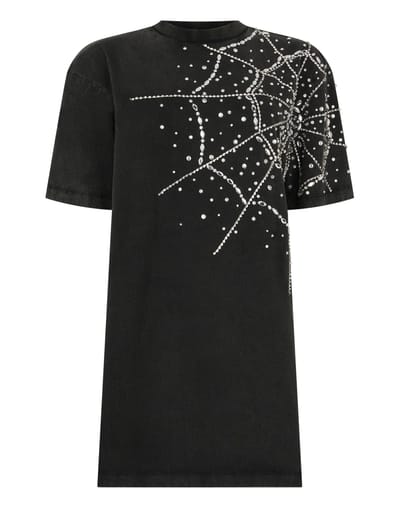 T-Shirt Dress Spiderweb Strass