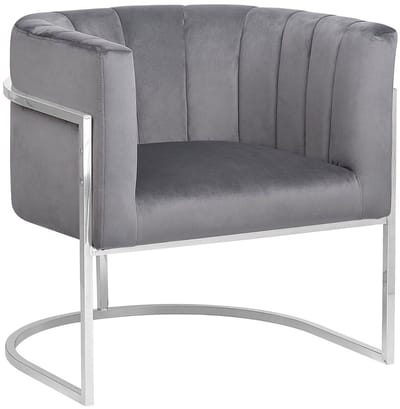 LARVIK - Fauteuil - Grijs - Fluweel